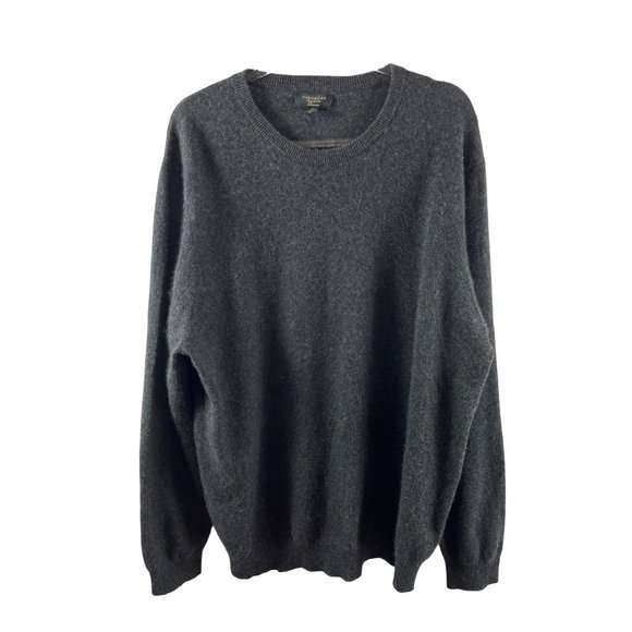 Club Room Other - Club Room Luxury Cashmere Crewneck Sweater Charcoal Gray Mens XXL *FLAWED READ*